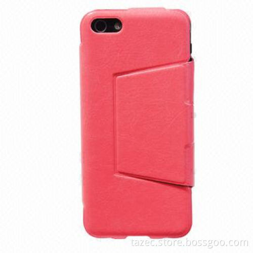 PU Leather Case for iPhone 5C, Metal Plate Case with PU Surface